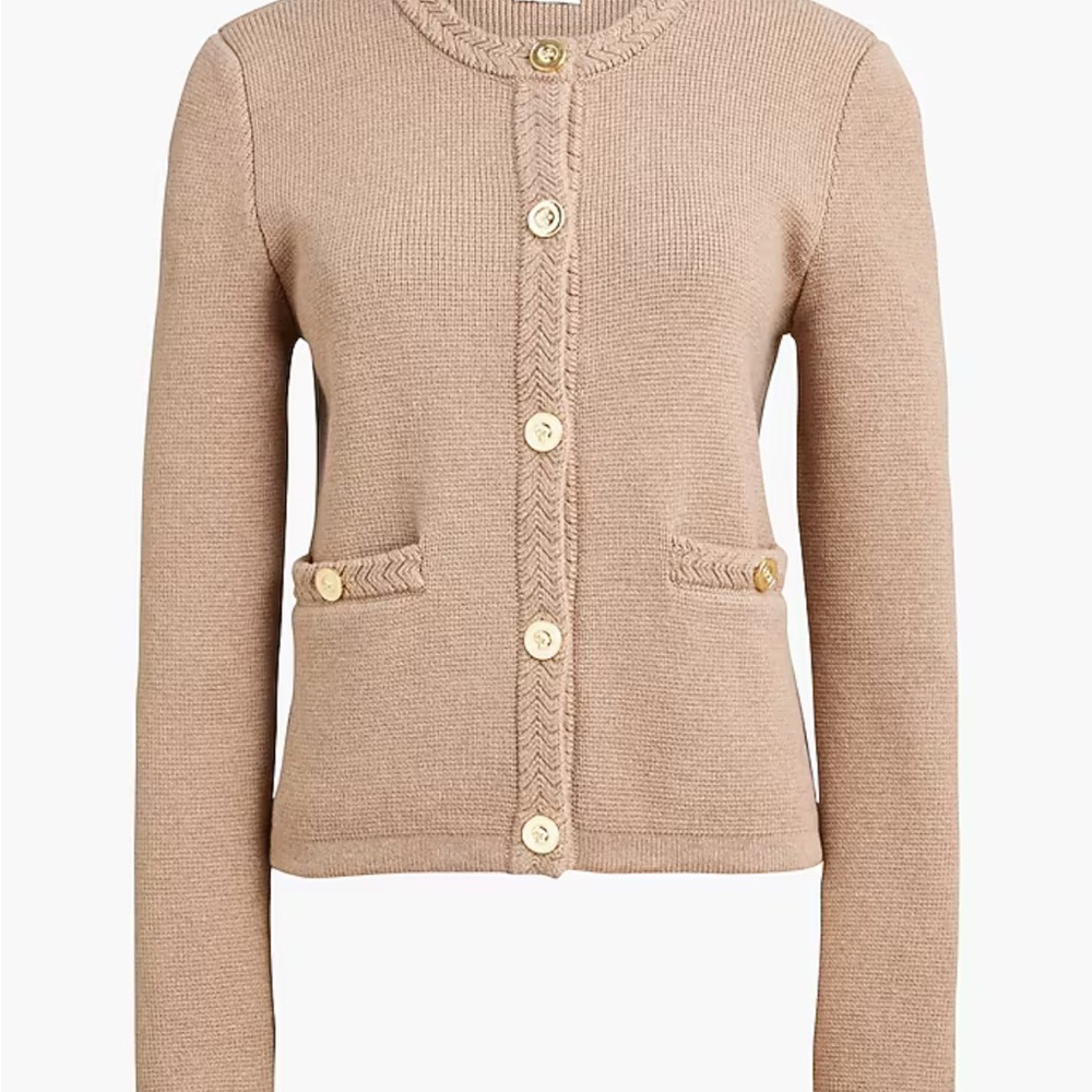 J. Crew Cotton Lady Cardigan Sweater with Gold Buttons